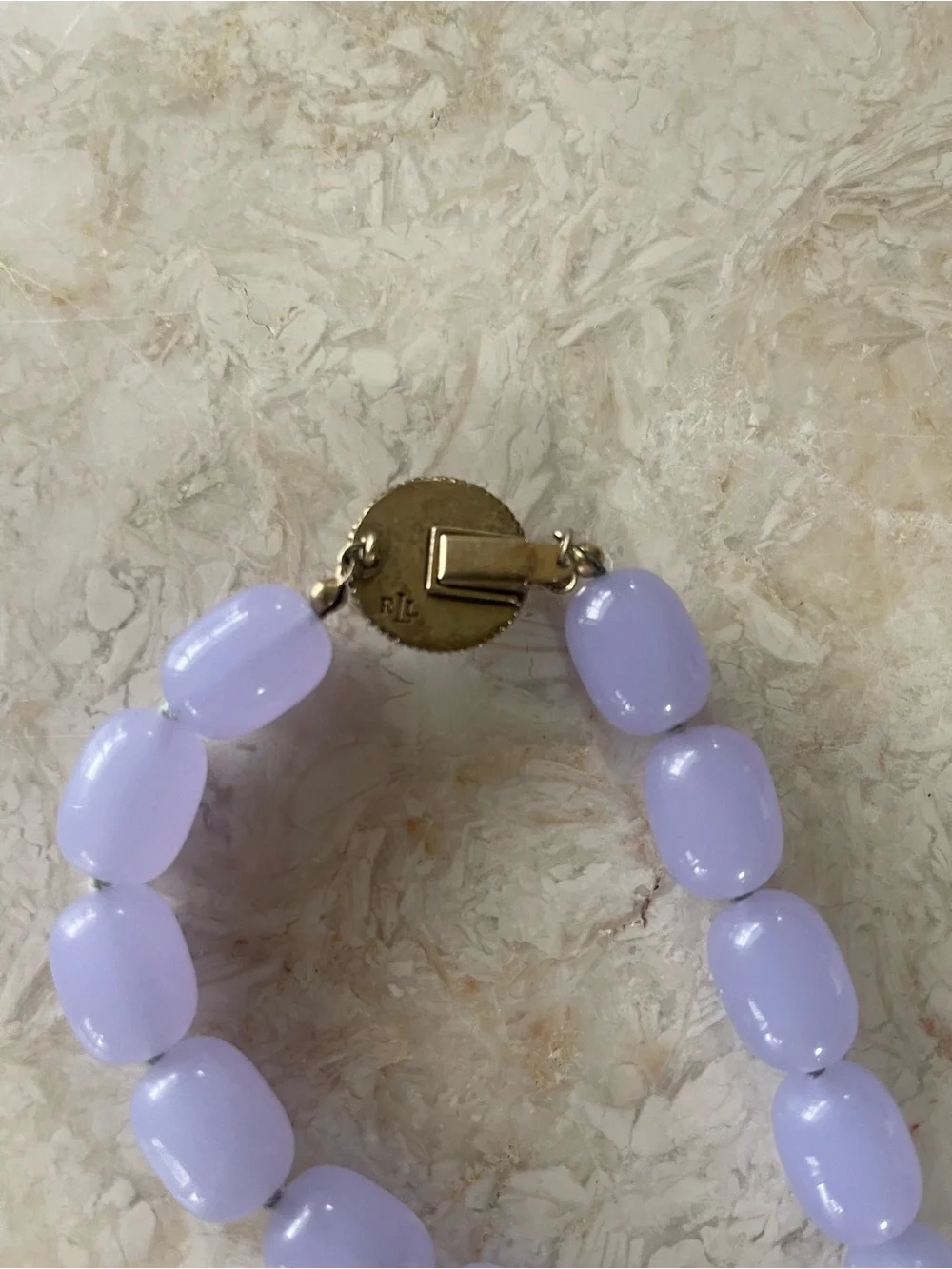 Ralph Lauren RLL Lavender Jade Bead Choker Necklace